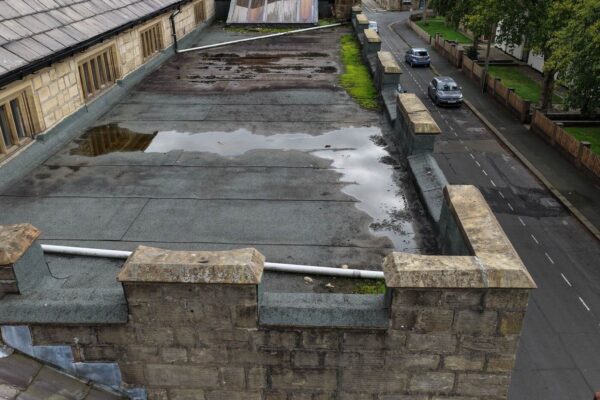 St Mary’s Church Halifax – flat roof area Flat roof area at St Mary’s Church, Halifax, captured during the external drone inspection.