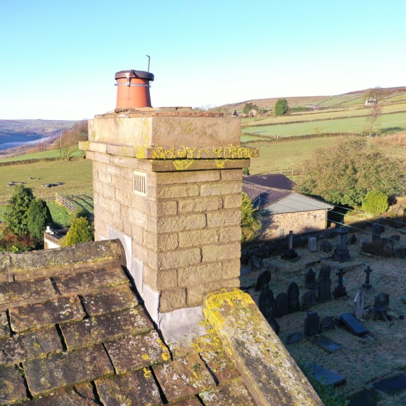 Aerial Shot of Church Roof