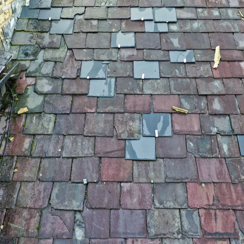 Slipped Tiles at Helen Street, Saltaire